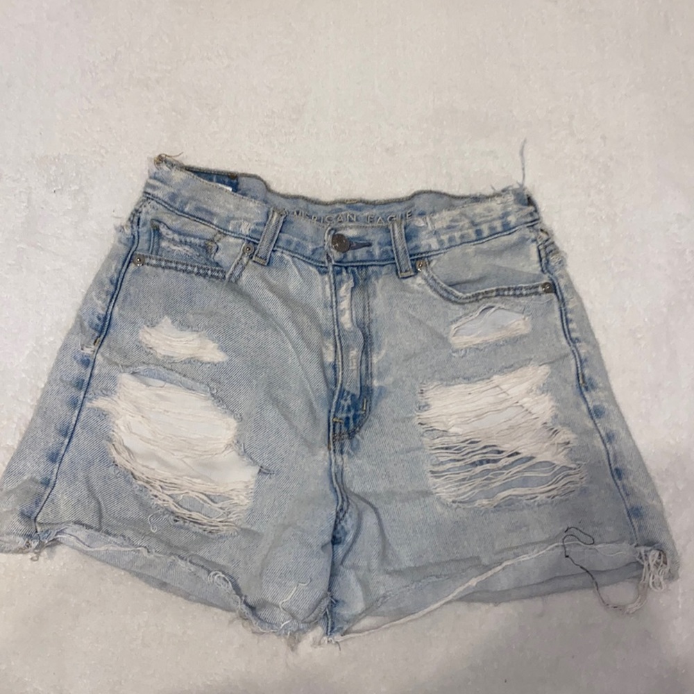 American eagle distressed jean shorts, mom shorts, size 2